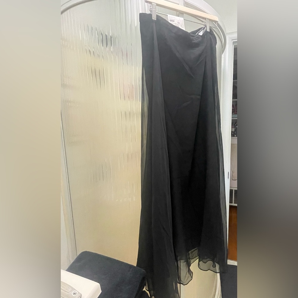 After Dark Black Sheer Evening Skirt 20W - Picture 2 of 3